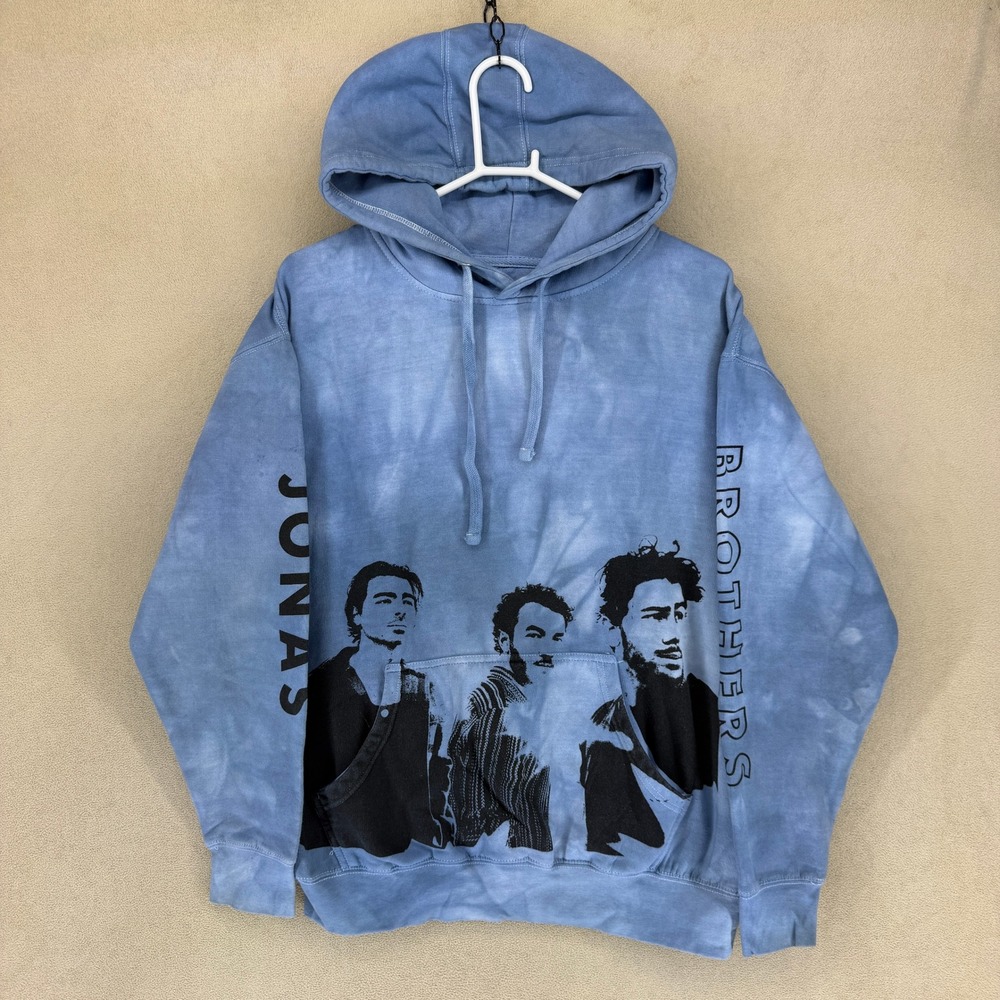 Jonas Brothers Tie Dye Graphic Hoodie Concert Tour "The‎ Tour" Blue Large